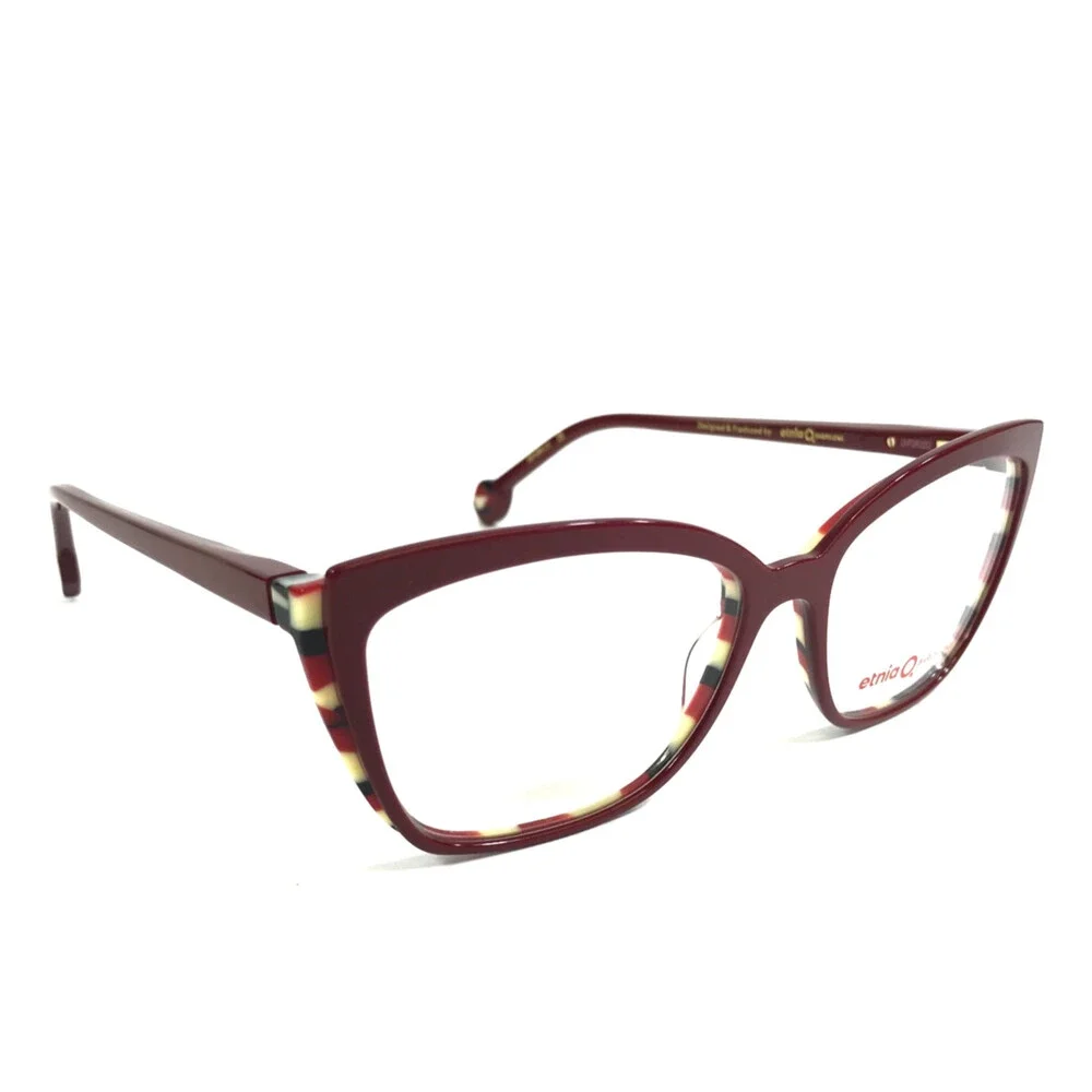 Etnia Barcelona Eyeglasses Frames ZAZ BX Bordeaux Red Cat Eye Full Rim 54-15-138
